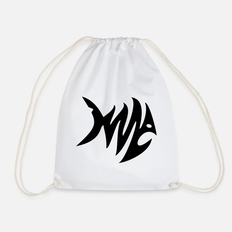 Zebra Fish - Drawstring Bag - white