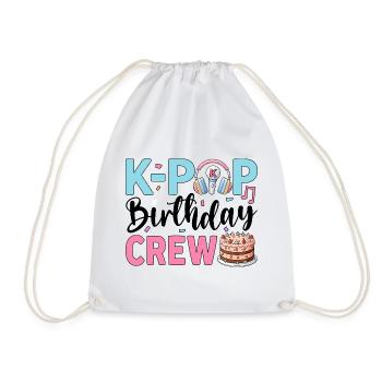 K-Pop Birthday Crew - Drawstring Bag - white - Front