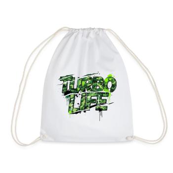 Turbo Life Camouflage Motif for Men and Screw - Drawstring Bag - white - Front