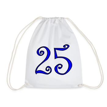 25. 25 YEARS. 25th ANNIVERSARY. 25 YEARS ANNIVERSARY. - Drawstring Bag - white - Front