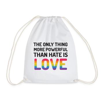 Mois de la fierté LGBTQ - La seule chose plus puissante - Sac de sport léger - blanc - Devant