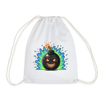 Angry Bomber Ball Neonburst - Drawstring Bag - white - Front