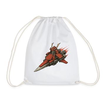 Samurai Spaceship - Drawstring Bag - white - Front