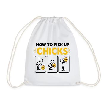Comment draguer des poussins Des poulets Déchireur Coureur de jupons - Sac de sport léger - blanc - Devant