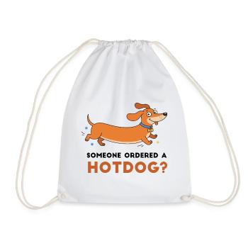 Hotdog? Verspielte Dackler-Illustration - Turnbeutel - Weiß - Vorne