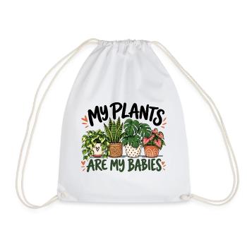 Botanische Pflanzenmama Gärtnerin Grüne Daumen-Dame Kunst - Turnbeutel - Weiß - Vorne