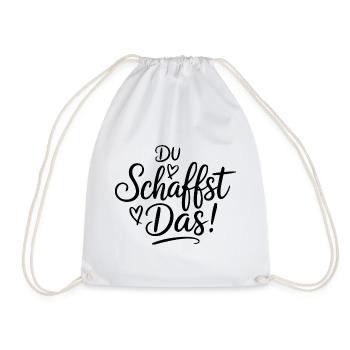 Du schaffst das Wir schaffen das Sprüche Mann Frau - Turnbeutel - Weiß - Vorne