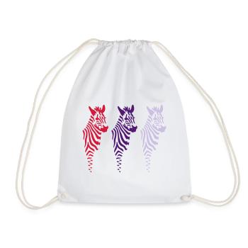 Three Zebras (b) - Turnbeutel - Weiß - Vorne
