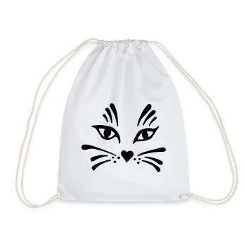 Katze Blume - Turnbeutel - Weiß - Vorne