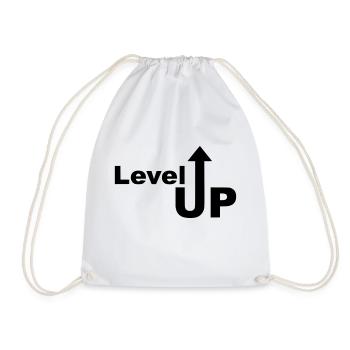 Level Up Aufstieg Pfeil hoch Geschenk geschafft - Turnbeutel - Weiß - Vorne