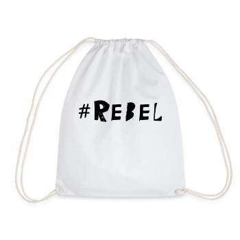 Schriftzug / Hastag rebel - Turnbeutel - Weiß - Vorne