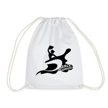 A flamenco dancer with fan - Drawstring Bag - white - Front