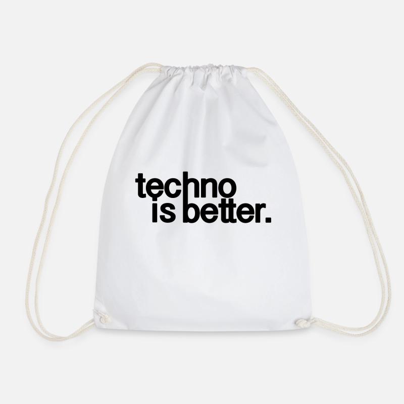 Techno ist besser Logo - Turnbeutel - Weiß
