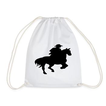 Horses, horse, riding,pony, cowboy, trot, Gallop - Drawstring Bag - white - Front