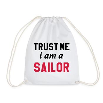 Sailor / Marine / Marin / Boat / Sea / Navy - Drawstring Bag - white - Front