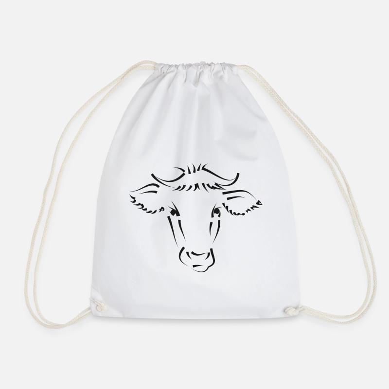 Cow cows - Drawstring Bag - white