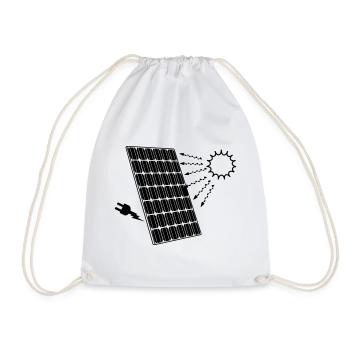 Solar panel with sun - Drawstring Bag - white - Front