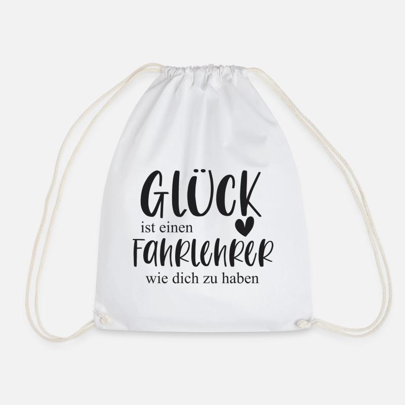 Fahrlehrer Glück Bedanken Führerschein Geschenk - Turnbeutel - Weiß
