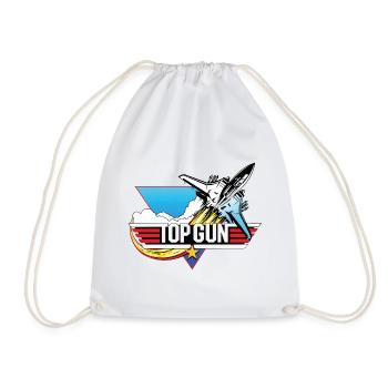 Top Gun Fighter Jet Logo - Drawstring Bag - white - Front