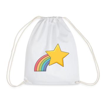 Shooting Star rainbow - Drawstring Bag - white - Front