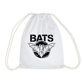 Bats Symbol Logo Bat Illustration Graphic - Drawstring Bag - white - Front