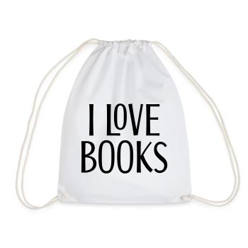 I love books - Drawstring Bag - white - Front