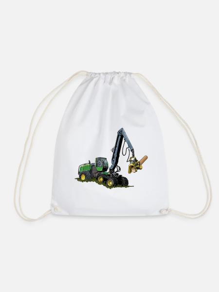 Harvester, Holzerntemaschine - Turnbeutel - Weiß