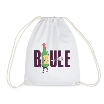 Boule und Wein Boccia Kugeln Petanque Outfit - Turnbeutel - Weiß - Vorne