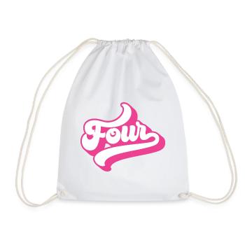 Four 4th Birthday For Girls 4 Years Old - Drawstring Bag - white - Front