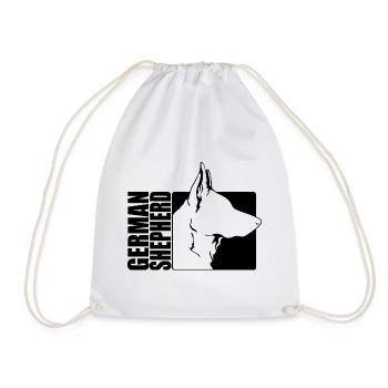 German Shepherd Profile Dogs Dog Dog Sports - Drawstring Bag - white - Front