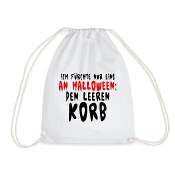 Ich fürchte nur eins an Halloween: den leeren Korb - Turnbeutel - Weiß - Vorne