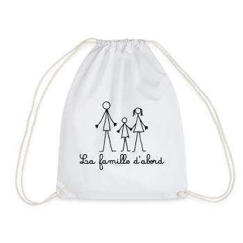 La Famille d'abord - Famille Bonhommes Allumettes - Sac de sport léger - blanc - Devant