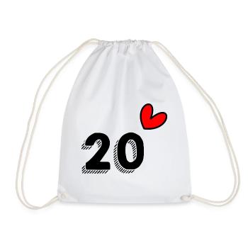 20. 20 YEARS. 20th ANNIVERSARY. 20TH ANNIVERSARY. - Drawstring Bag - white - Front