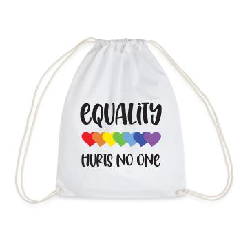 LGBT Pride Month - Equality Hurts No One - Drawstring Bag - white - Front