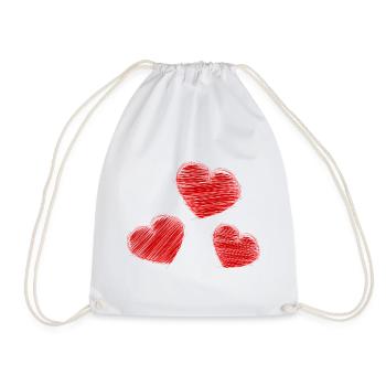 HEART. DAD. MOM. Bachelorette party. BEBE. CHILD. HEART. FEAST - Drawstring Bag - white - Front