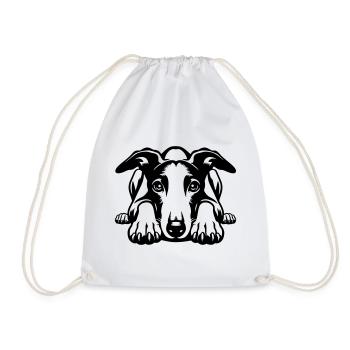 Tête de whippet avec pattes - Sac de sport léger - blanc - Devant