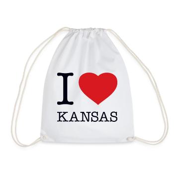 I LOVE KANSAS - Drawstring Bag - white - Front