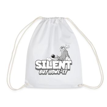Wolf fart saying I farting wild animal cartoon - Drawstring Bag - white - Front