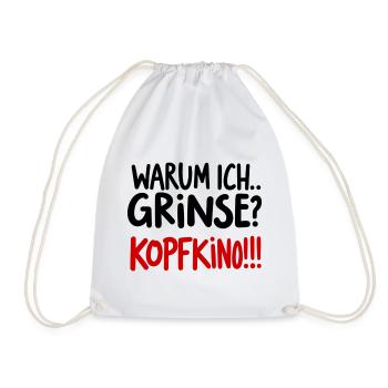 Humorous saying for everyday life and fun - Drawstring Bag - white - Front