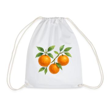 Fruity orange branch - Drawstring Bag - white - Front