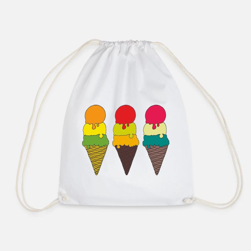 Bunte Eistüten Illustration - Turnbeutel - Weiß