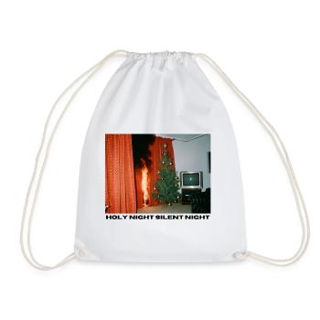 Holy Night - Burning Christmas Tree - Drawstring Bag - white - Front