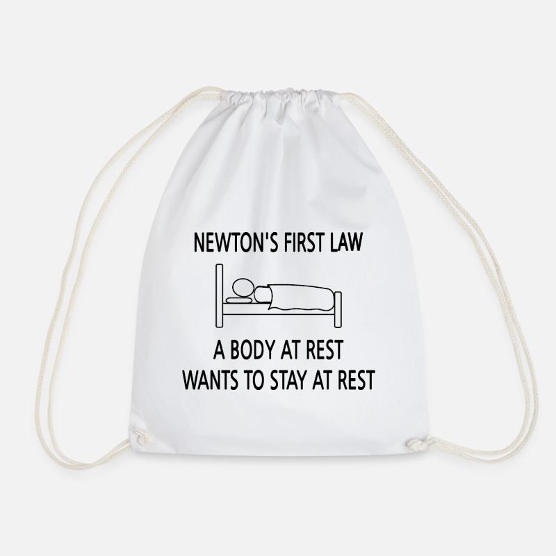 Newton's first law - Drawstring Bag - white