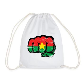 Poing du drapeau du Burkina Faso utilisé - Sac de sport léger - blanc - Devant