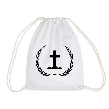 Couronne de symbole de croix - Sac de sport léger - blanc - Devant
