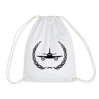 Couronne de symbole d’avion - Sac de sport léger - blanc - Devant