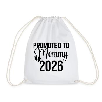 Promoted to Mommy 2026 – Mommy Design in the making - Drawstring Bag - white - Front