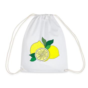Citrus Print - Drawstring Bag - white - Front