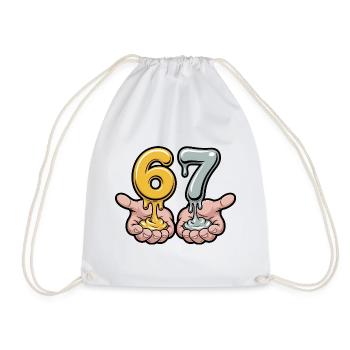 67 - T-shirt Funny Six Seven - Sac de sport léger - blanc - Devant