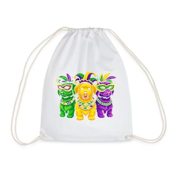 Chiens de carnaval : Trio de perles de Mardi Gras - Sac de sport léger - blanc - Devant